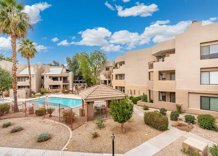 Mid-century, Two-story With Private Balconies & Pool View Apartment Phoenix