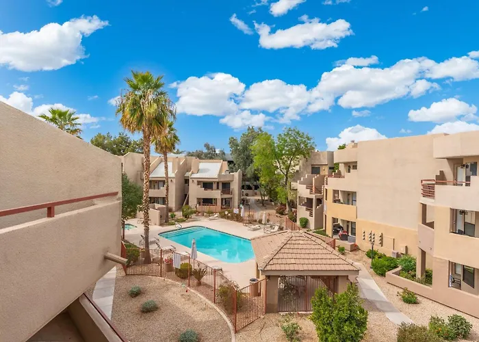 Mid-century, Two-story With Private Balconies & Pool View *