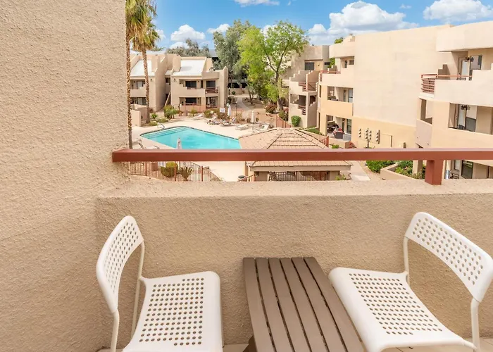 Mid-century, Two-story With Private Balconies & Pool View